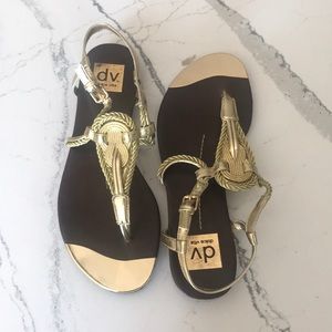 Dolce Vita Brown and Gold Sandals